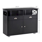 Buffet de Rangement avec 2 Tiroirs et 2 Armoires Fermées pour Salon et Salle à Manger