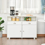 Buffet de Rangement avec 2 Tiroirs et 2 Armoires Fermées pour Salon et Salle à Manger