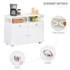 Buffet de Rangement avec 2 Tiroirs et 2 Armoires Fermées pour Salon et Salle à Manger
