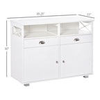 Buffet de Rangement avec 2 Tiroirs et 2 Armoires Fermées pour Salon et Salle à Manger