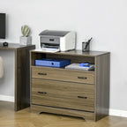 Vinsetto Lateral File Cabinet with Shelf, Office Storage Cabinet with 2 Drawers, Fits Letter Sized Papers