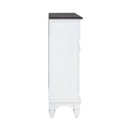 Console d'appoint de 42 pouces, blanc charbon, brossé métallique