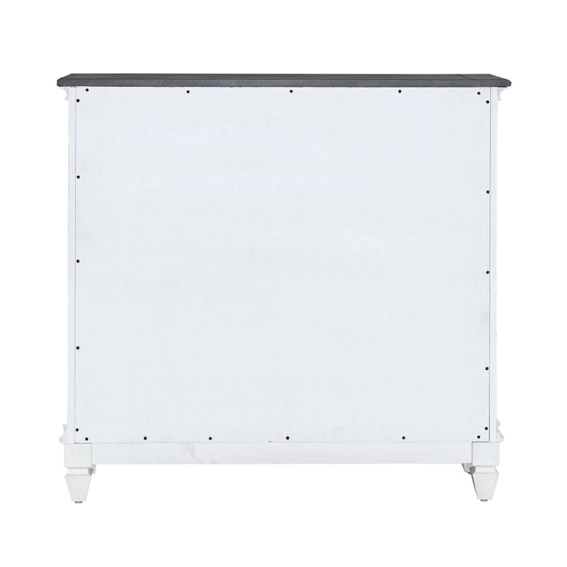 Console d'appoint de 42 pouces, blanc charbon, brossé métallique