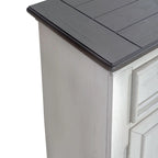 Console d'appoint de 42 pouces, blanc charbon, brossé métallique