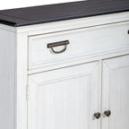 Console d'appoint de 42 pouces, blanc charbon, brossé métallique