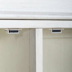 Console d'appoint de 42 pouces, blanc charbon, brossé métallique