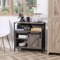 Buffet de ferme avec porte coulissante de style grange et étagère réglable pour salon, gris