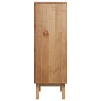 Buffet haut en pin massif avec 3 tiroirs et 3 compartiments à portes, 85x43x125 cm