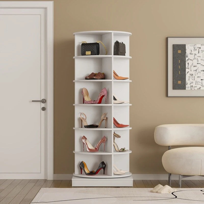 Meuble à chaussures rotatif 360° 6 niveaux