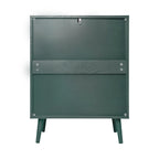 Commode de rangement à 3 tiroirs en rotin avec pieds en bois de pin, style minimaliste moderne, 23,6x15,4x30,5 po