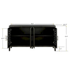 Meuble de rangement creux à quatre portes, style campagnard américain, convient pour le salon, meuble TV, la cuisine