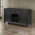 Lory 54 Inch Sideboard Server Buffet, 2 Drawers, Cabinets, Wine Rack, Black