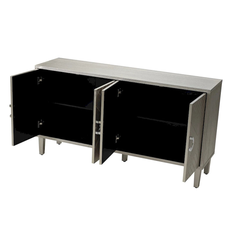 Buffet 4 portes avec placage en bois massif