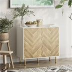 Sideboard Cabinet with Two Doors and Adjusting Feets for Living Room - 31.2D x 29.1W x 15.6H