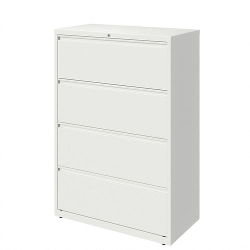 Classeur latéral à 4 tiroirs de 36W pour la maison et le bureau, en acier robuste, finition mate