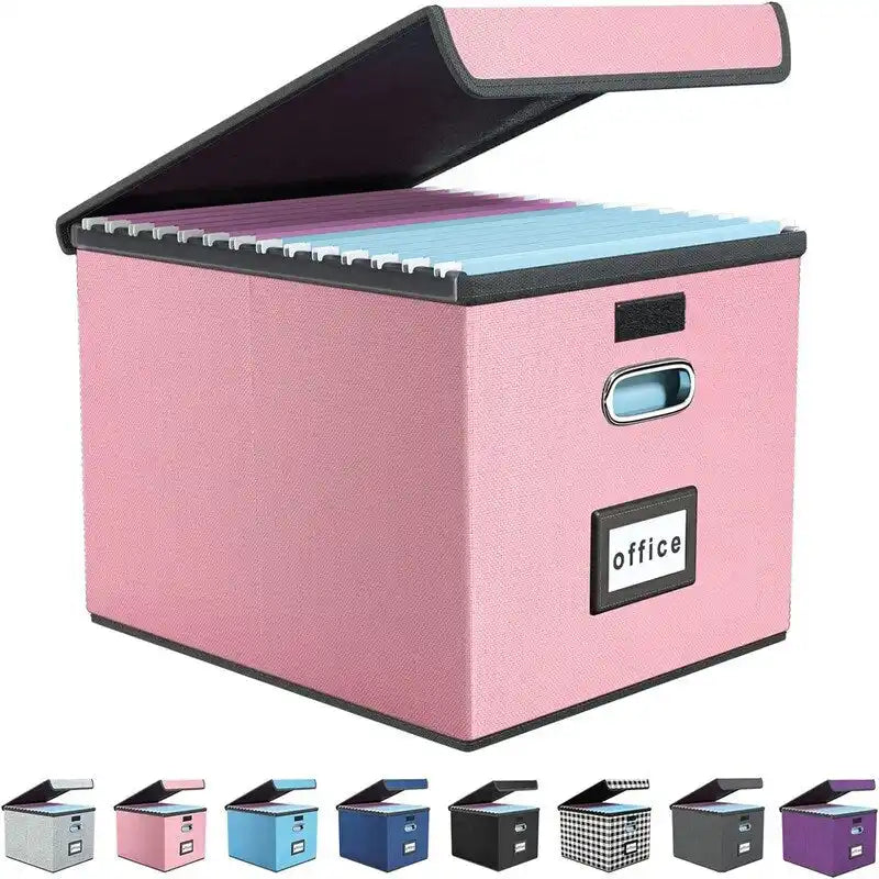 Boîte de rangement de dossiers pliable - 37,8 L x 32,3 l x 27,4 H