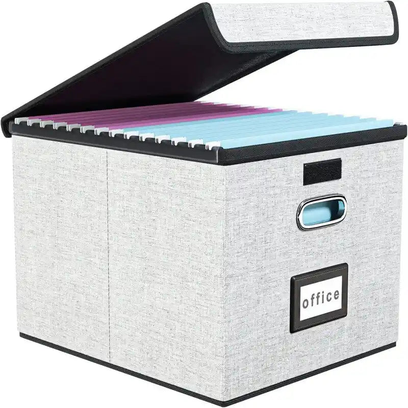 Boîte de rangement de dossiers pliable - 37,8 L x 32,3 l x 27,4 H