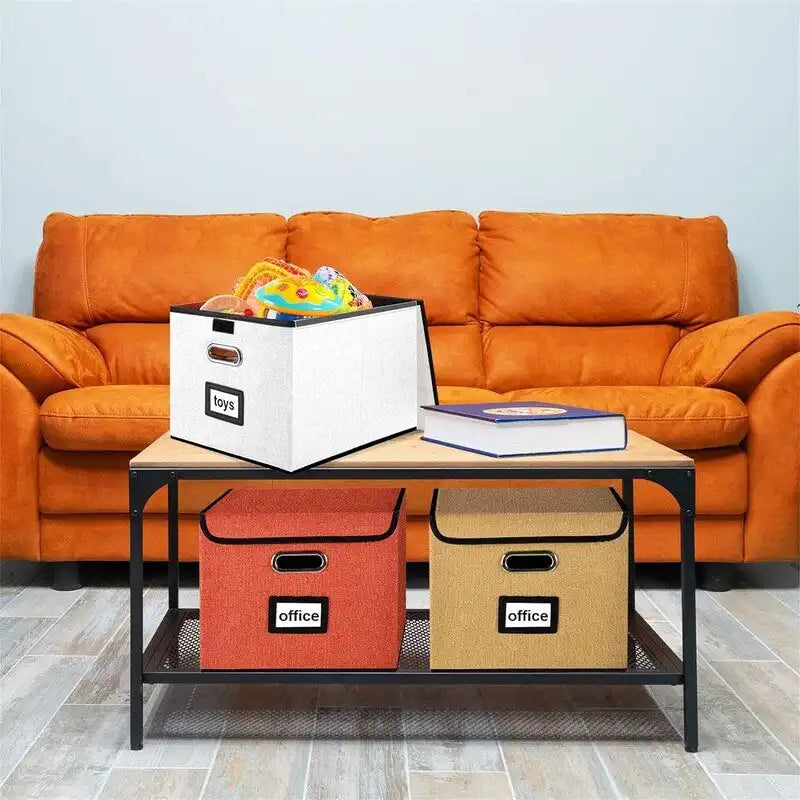 Boîte de rangement de dossiers pliable - 37,8 L x 32,3 l x 27,4 H