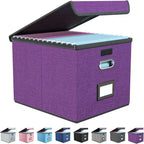 Boîte de rangement de dossiers pliable - 37,8 L x 32,3 l x 27,4 H