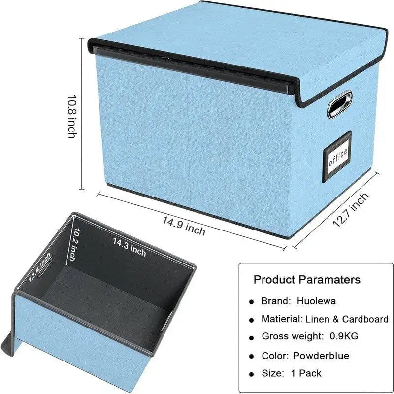 Boîte de rangement de dossiers pliable - 37,8 L x 32,3 l x 27,4 H
