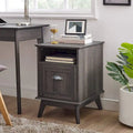 Meuble de rangement pour bureau à domicile avec tiroir à extension complète et étagère ouverte, style rétro moderne
