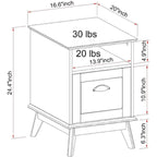 Meuble de rangement pour bureau à domicile avec tiroir à extension complète et étagère ouverte, style rétro moderne