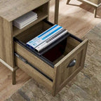 Meuble de rangement pour bureau à domicile avec tiroir à extension complète et étagère ouverte, style rétro moderne