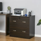 Classeur 2 tiroirs avec serrure et clés, classeur de rangement vertical avec barre de suspension pour format Lettre, bureau à domicile