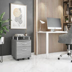 Rolling File Cabinet with Glass Top,High quality and durable, Grey