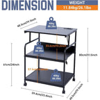 Support d'imprimante, grande table d'imprimante, support d'imprimante avec rangement, chariot d'imprimante, 59,4 x 48,5 x 80 cm, multiprise incluse