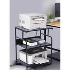 Support d'imprimante, grande table d'imprimante, support d'imprimante avec rangement, chariot d'imprimante, 59,4 x 48,5 x 80 cm, multiprise incluse