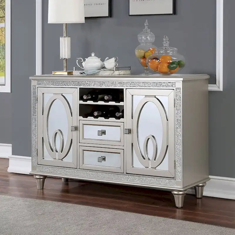 Serveur de stockage multiple Koie Glam Silver 8 bouteilles