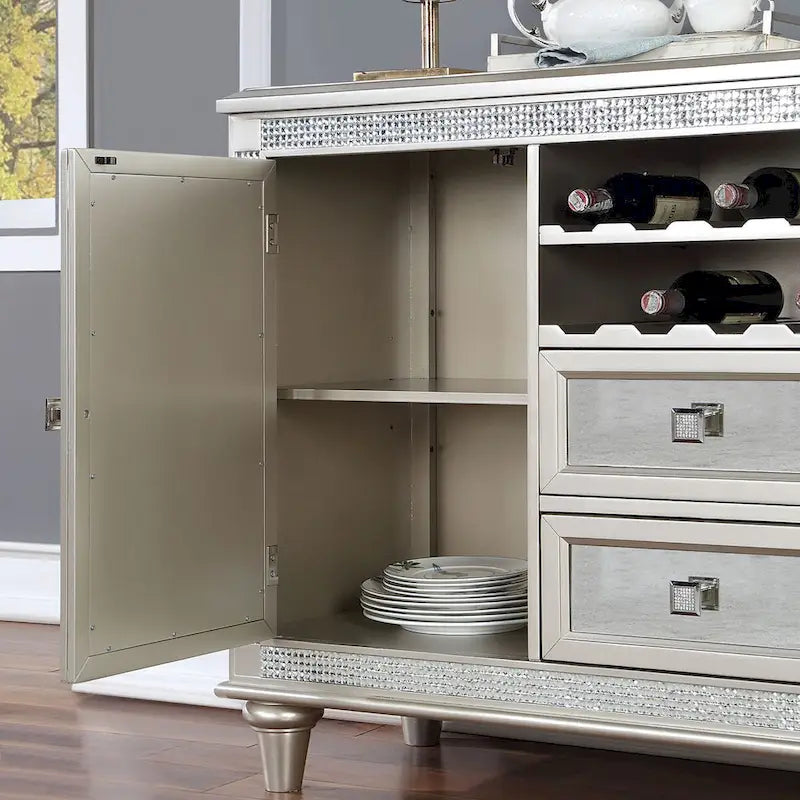 Serveur de stockage multiple Koie Glam Silver 8 bouteilles