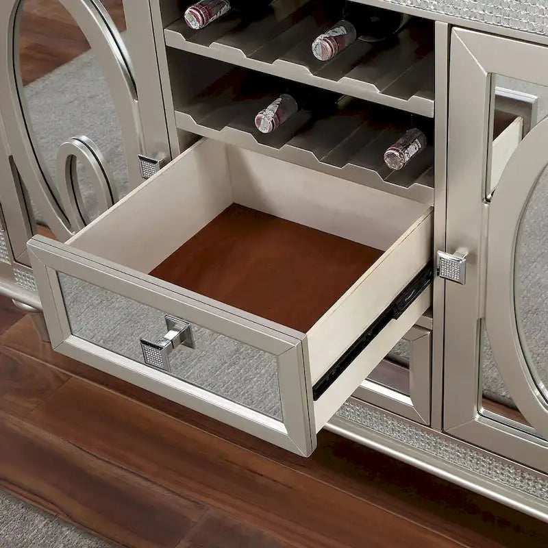 Serveur de stockage multiple Koie Glam Silver 8 bouteilles