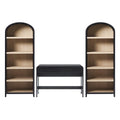 Ensemble de bureau 3 pièces : Bureau avec 2 bibliothèques ouvertes, design cascade, MDF résistant à la déformation