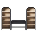 Ensemble de bureau 3 pièces : Bureau avec 2 bibliothèques ouvertes, design cascade, MDF résistant à la déformation