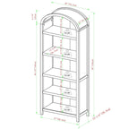 Ensemble de bureau 3 pièces : Bureau avec 2 bibliothèques ouvertes, design cascade, MDF résistant à la déformation