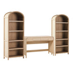 Ensemble de bureau 3 pièces : Bureau avec 2 bibliothèques ouvertes, design cascade, MDF résistant à la déformation