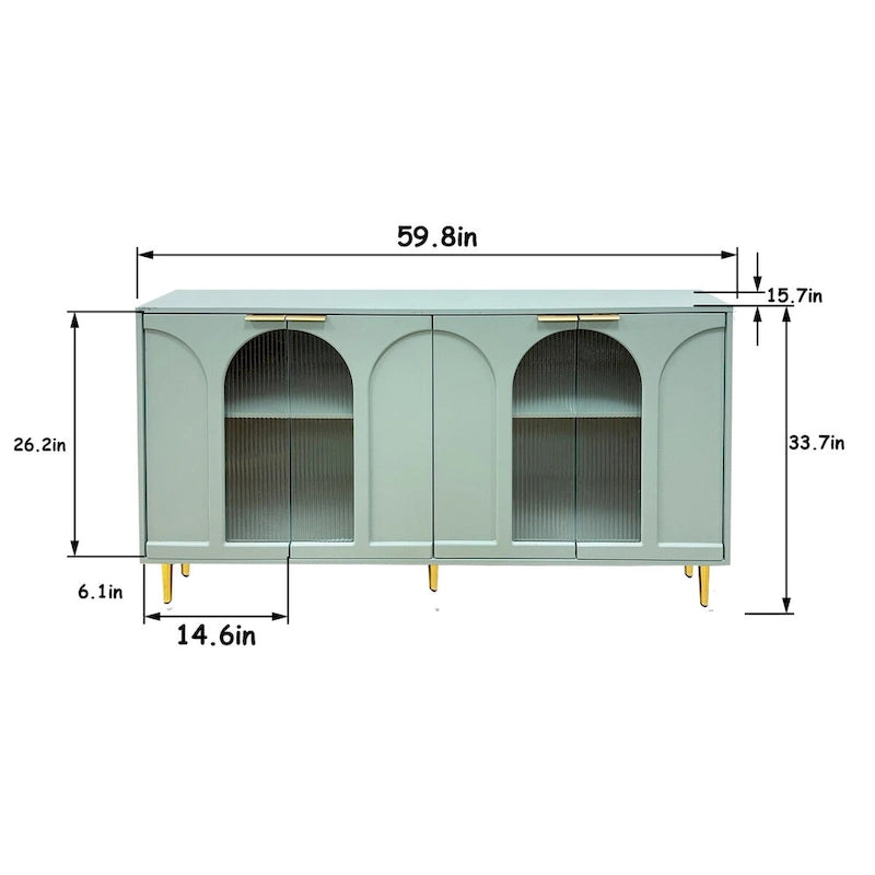 Meuble d'appoint Armoire en bois avec 4 portes vitrées