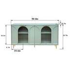 Meuble d'appoint Armoire en bois avec 4 portes vitrées