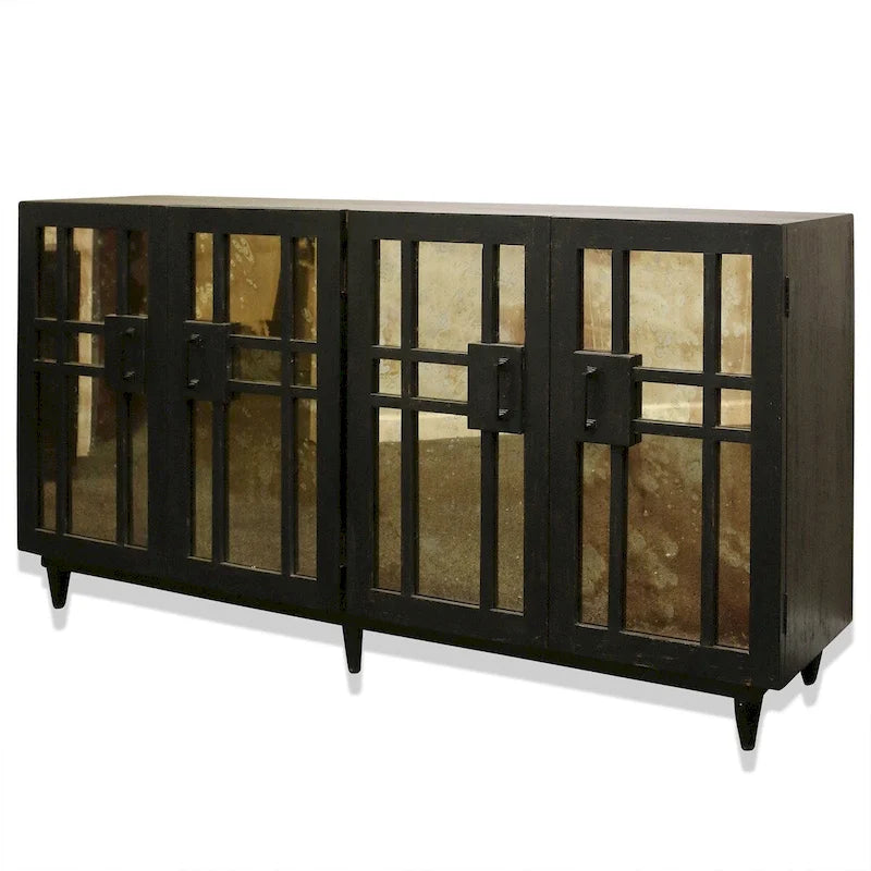 Buffet Rourke – Quatre portes miroir – Bois de manguier
