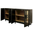 Buffet Rourke – Quatre portes miroir – Bois de manguier