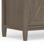 Buffet en bois massif de 54 po avec 6 tiroirs et 2 armoires, style transitionnel brun fumé