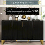 Buffet de cuisine avec 4 portes, poignées Meta, pieds et étagères réglables - 60L x 15.7W x 34H
