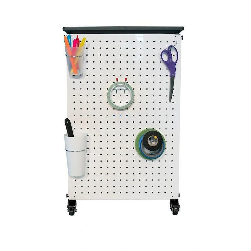 Meuble de rangement modulaire pour salle de classe – 3 modules juxtaposés avec 18 petits bacs, cadre en acier