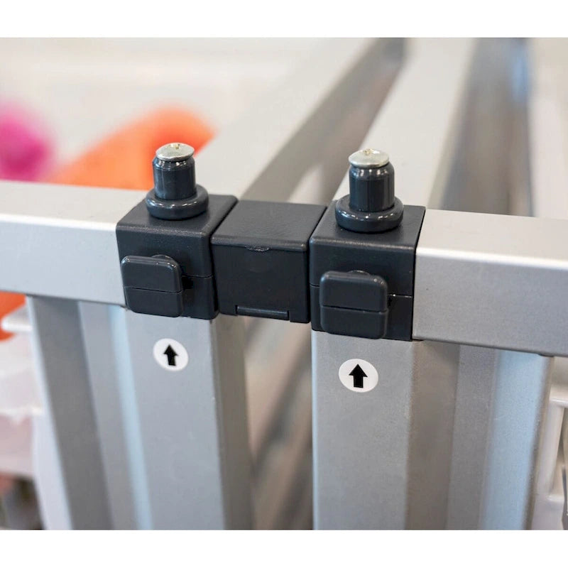 Meuble de rangement modulaire pour salle de classe – 3 modules juxtaposés avec 18 petits bacs, cadre en acier
