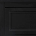 Meuble fait à la main en bois noir, avec 1 tiroir et porte en rotin, MDF et pin, 40x31.75x66 cm
