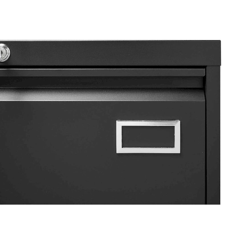 Classeur métallique latéral 2 tiroirs avec serrure, classeur vertical de bureau, classeur métallique verrouillable