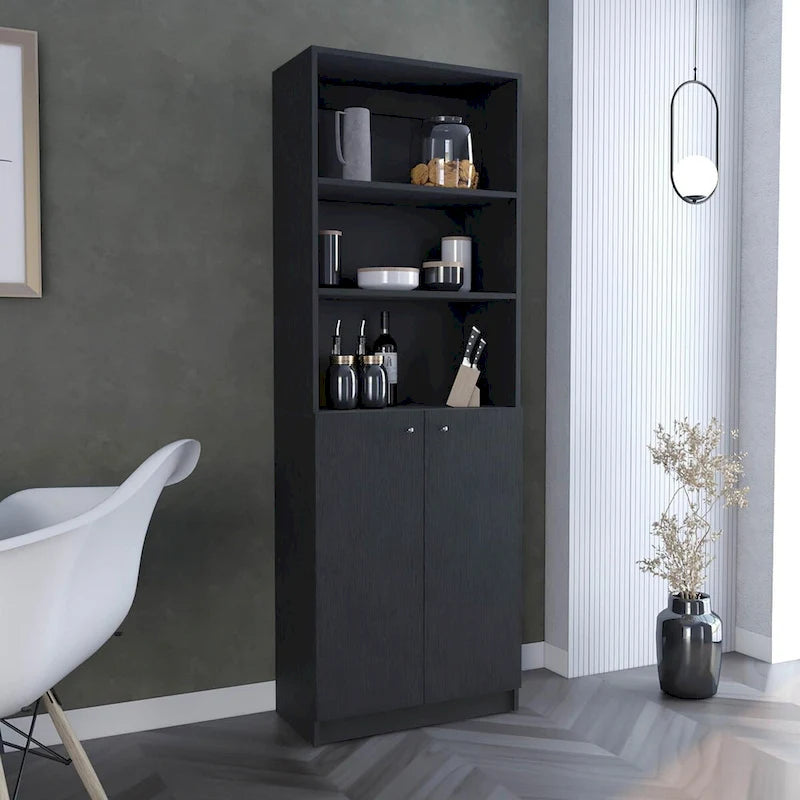 Home 2-Door Bookcase, Storage Unit 2 Doors